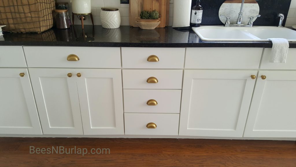 painted white kitchen cabinets gold hardware