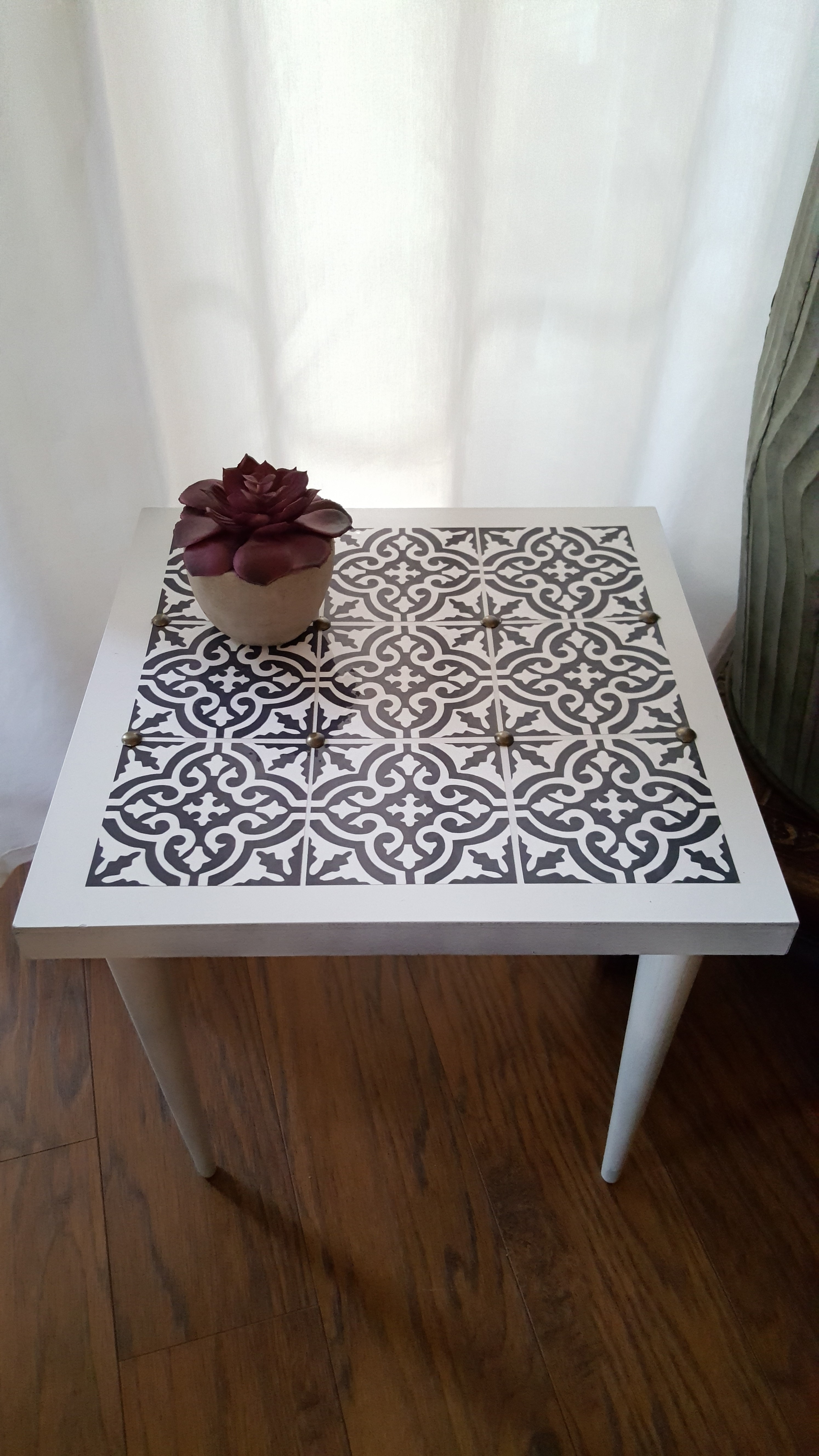 Thrifted & Re-lifted Makeover Challenge, A DIY Tiled Table - BEES 'N BURLAP