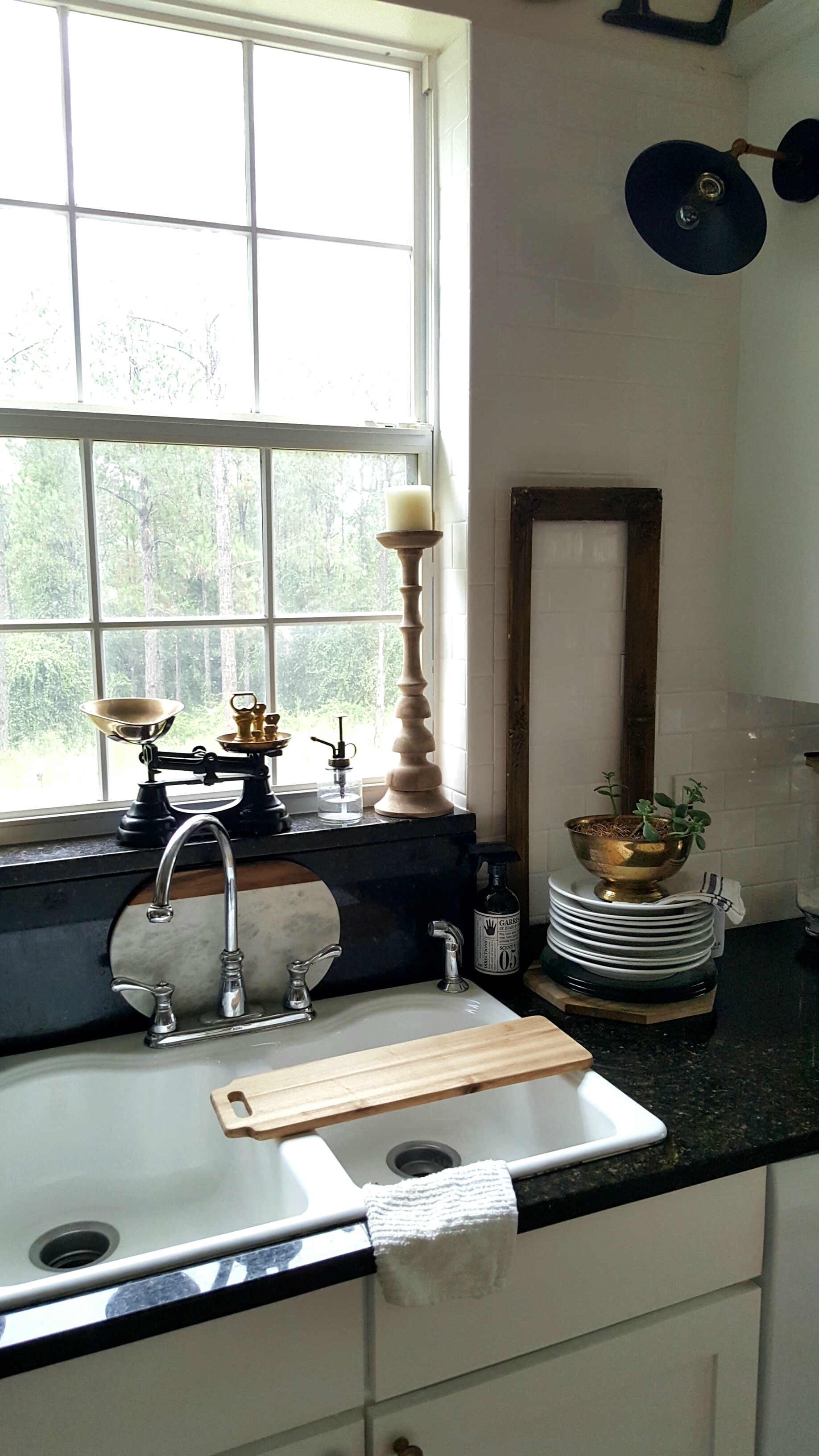 Industrial White Kitchen Makeover Painted Cabinets Black Gold