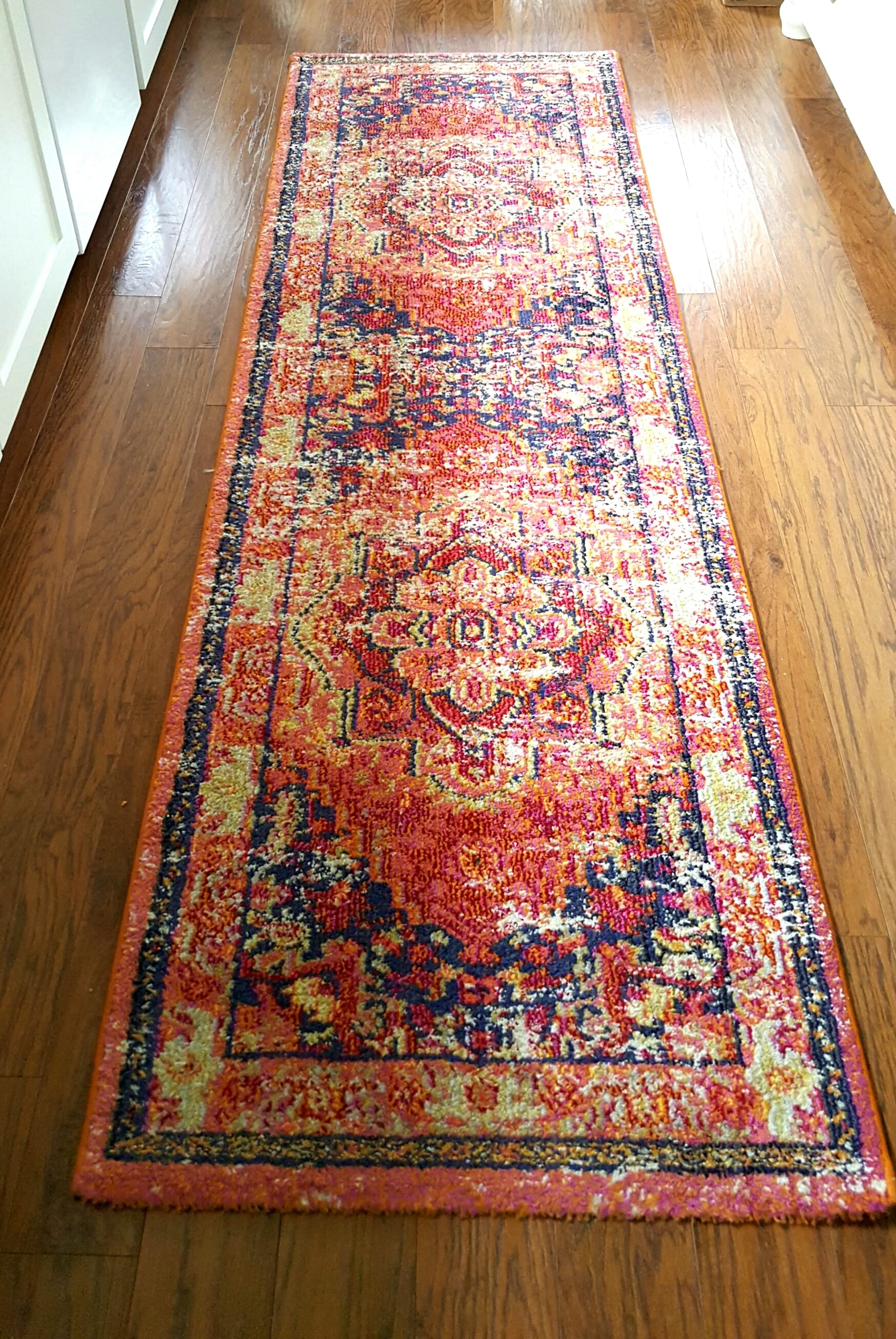 White Kitchen Boho Bright Colorful Rug Eclectic