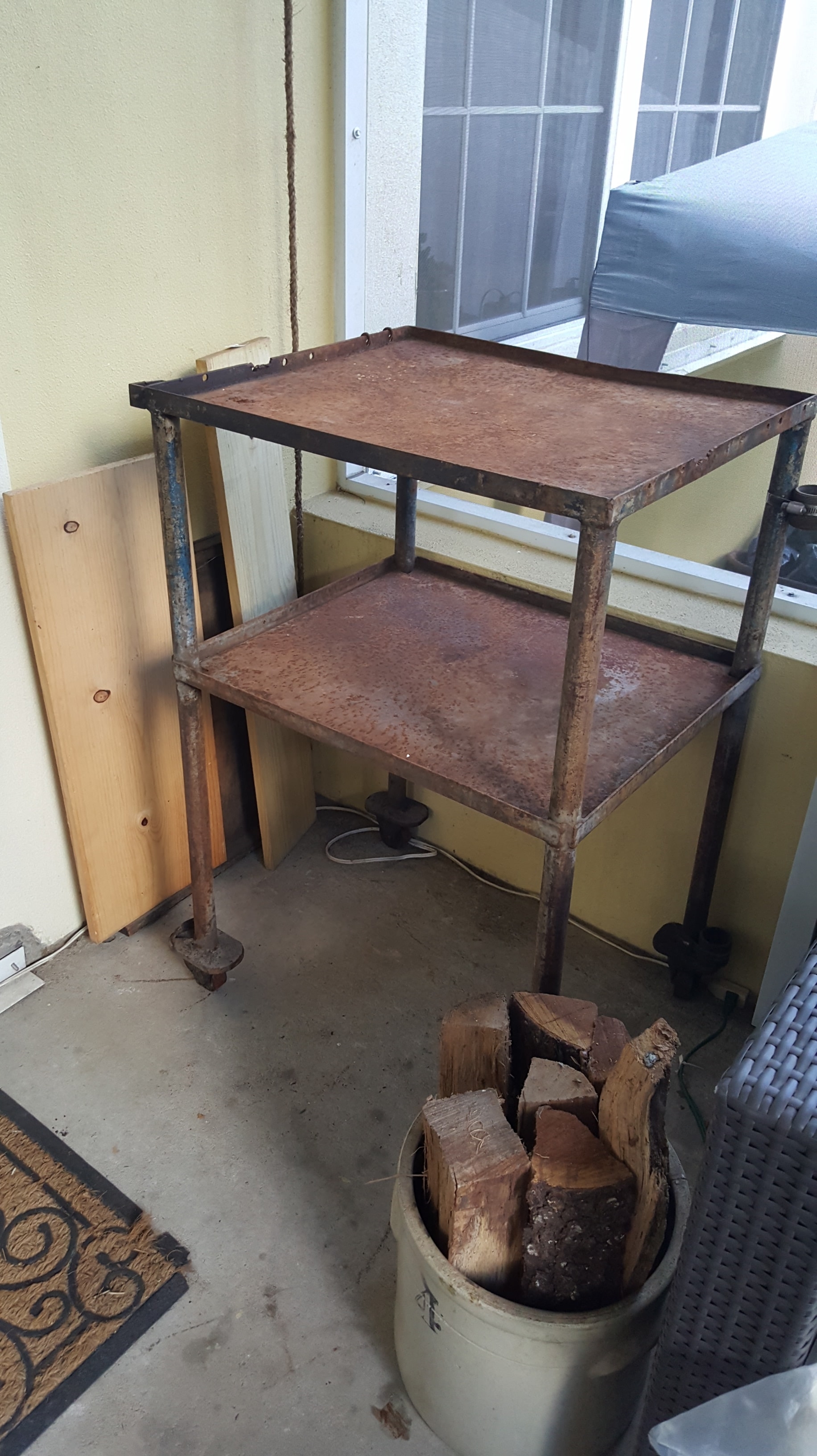 Industrial Cart DIY Porch Makeover 