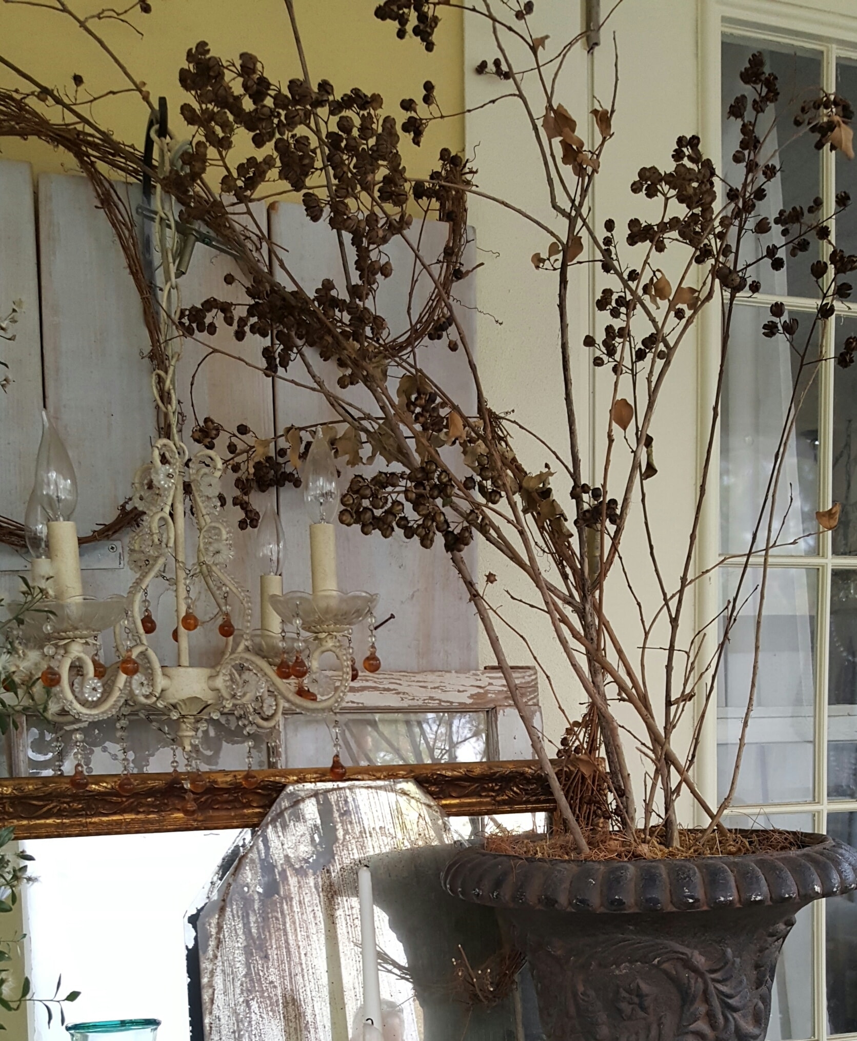 Dried Berries and Branches in Fall and Winter Home Decor