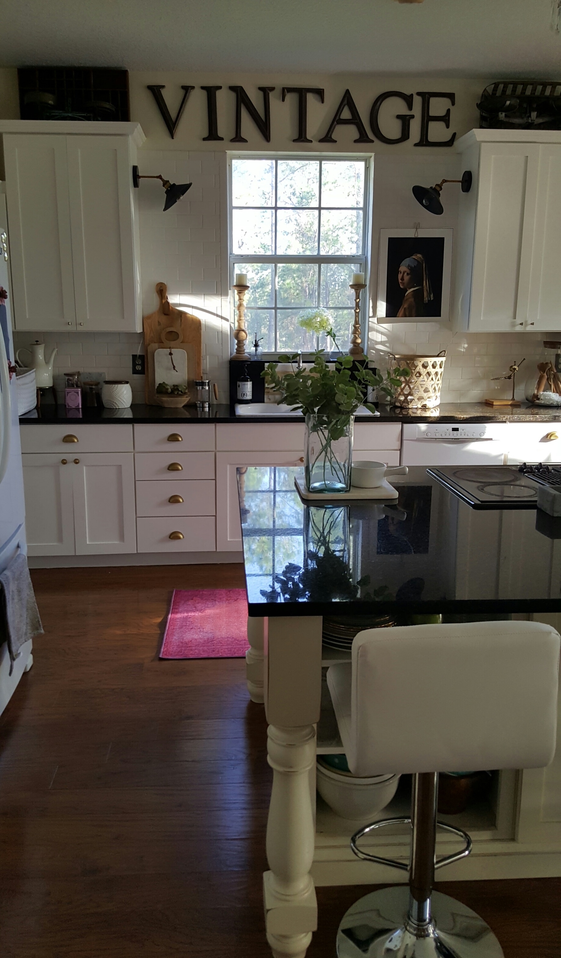 Eclectic Collected Vintage Modern Home Tour - One Room Challenge White Kitchen Makeover