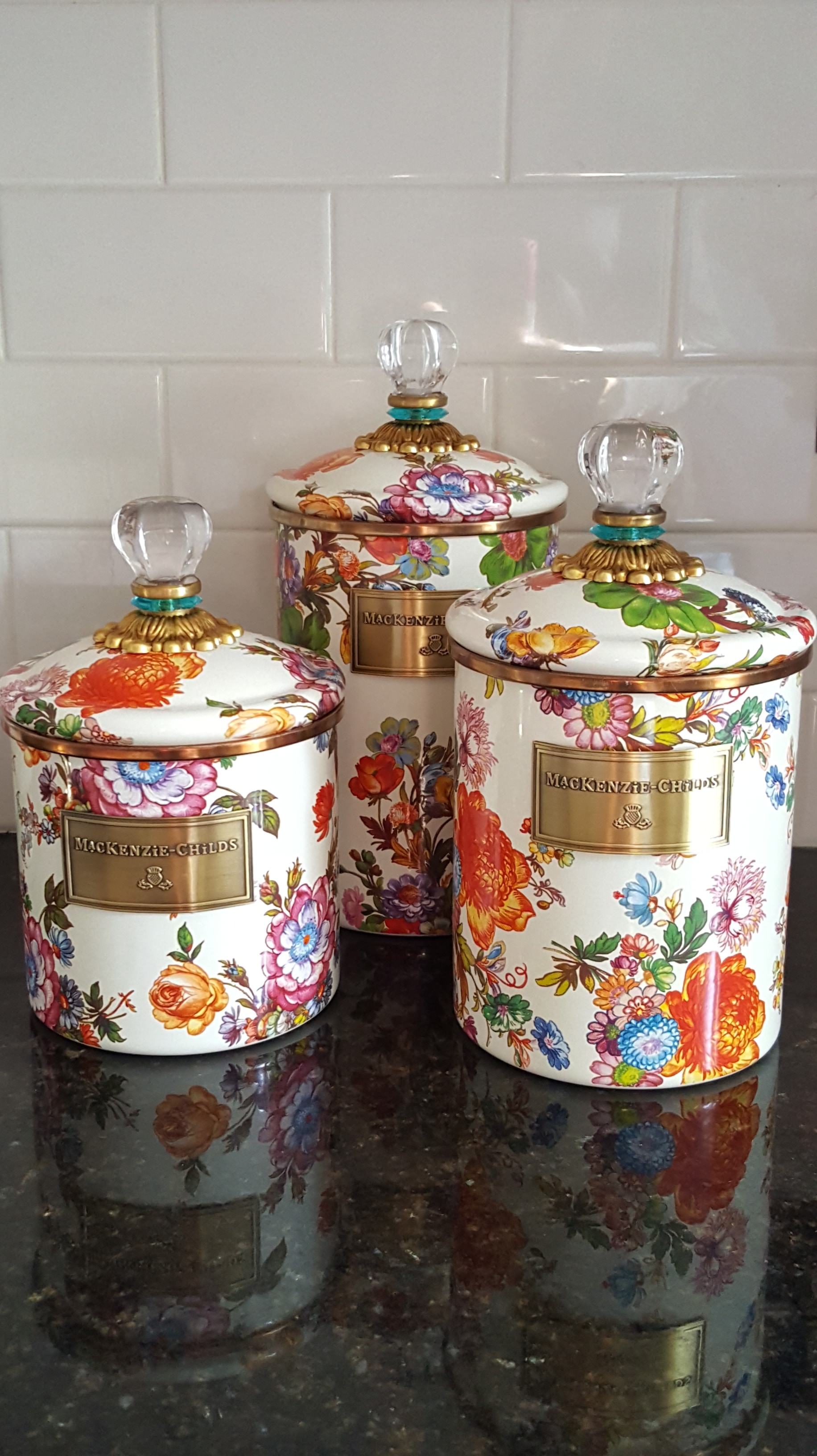 MacKenzie-Childs Spring Kitchen Decor White Farmhouse Cooking Canisters