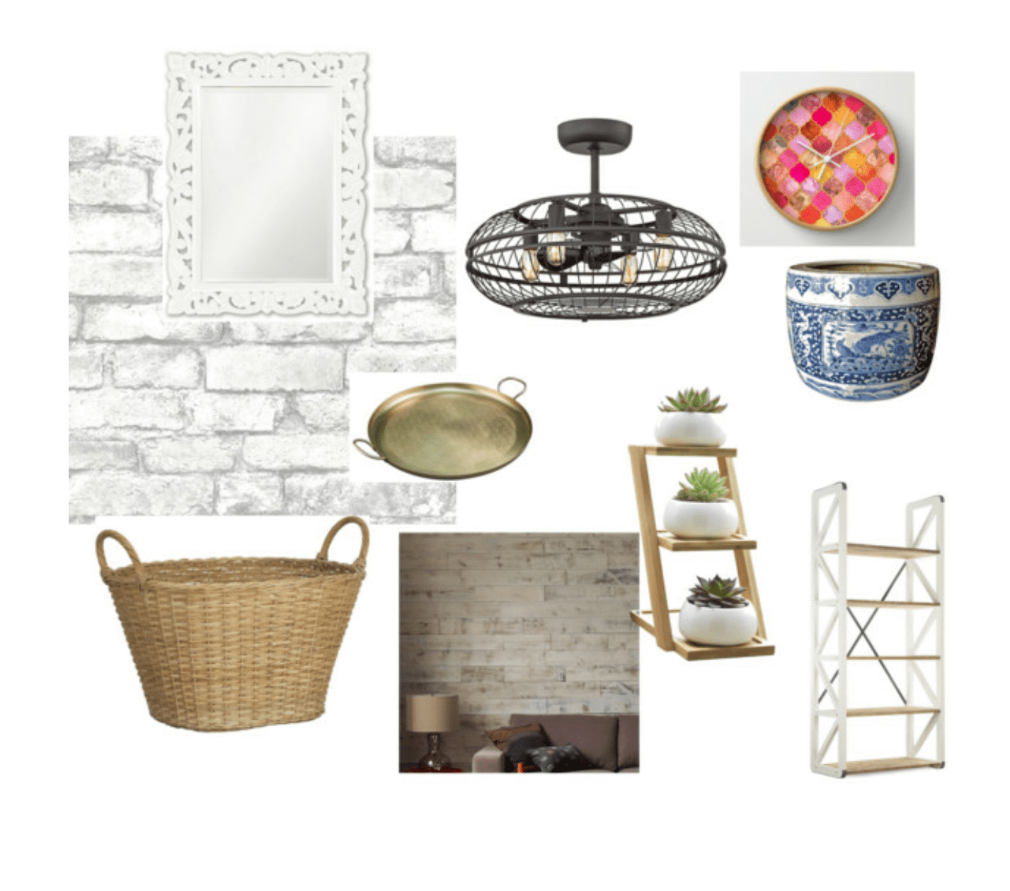 One Room Challenge Laundry Room Mood Design Board Ideas Urban Industrial Vintage Glam