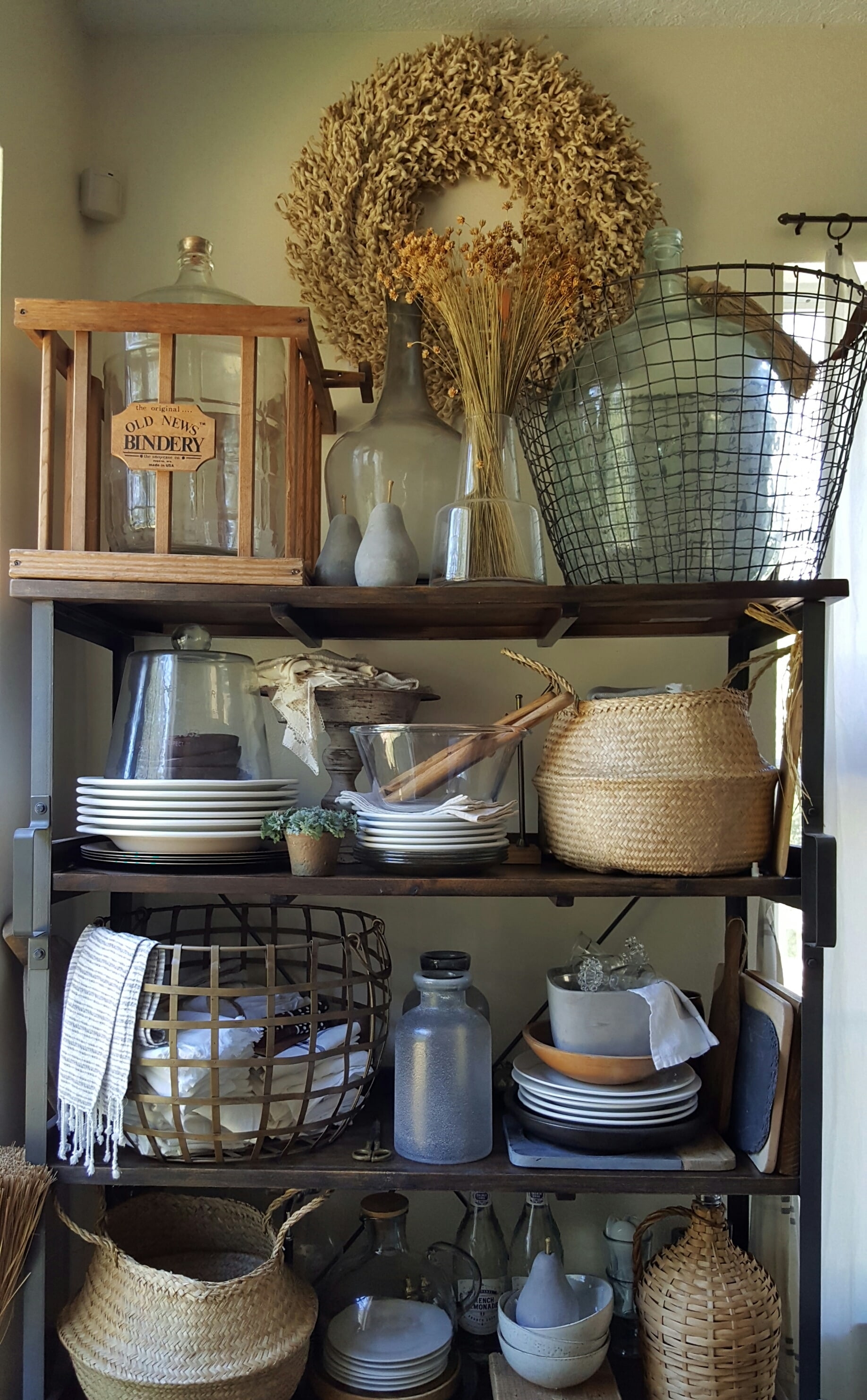 Spring Blog Tour White Kitchen Open Farmhouse Shelves Decor