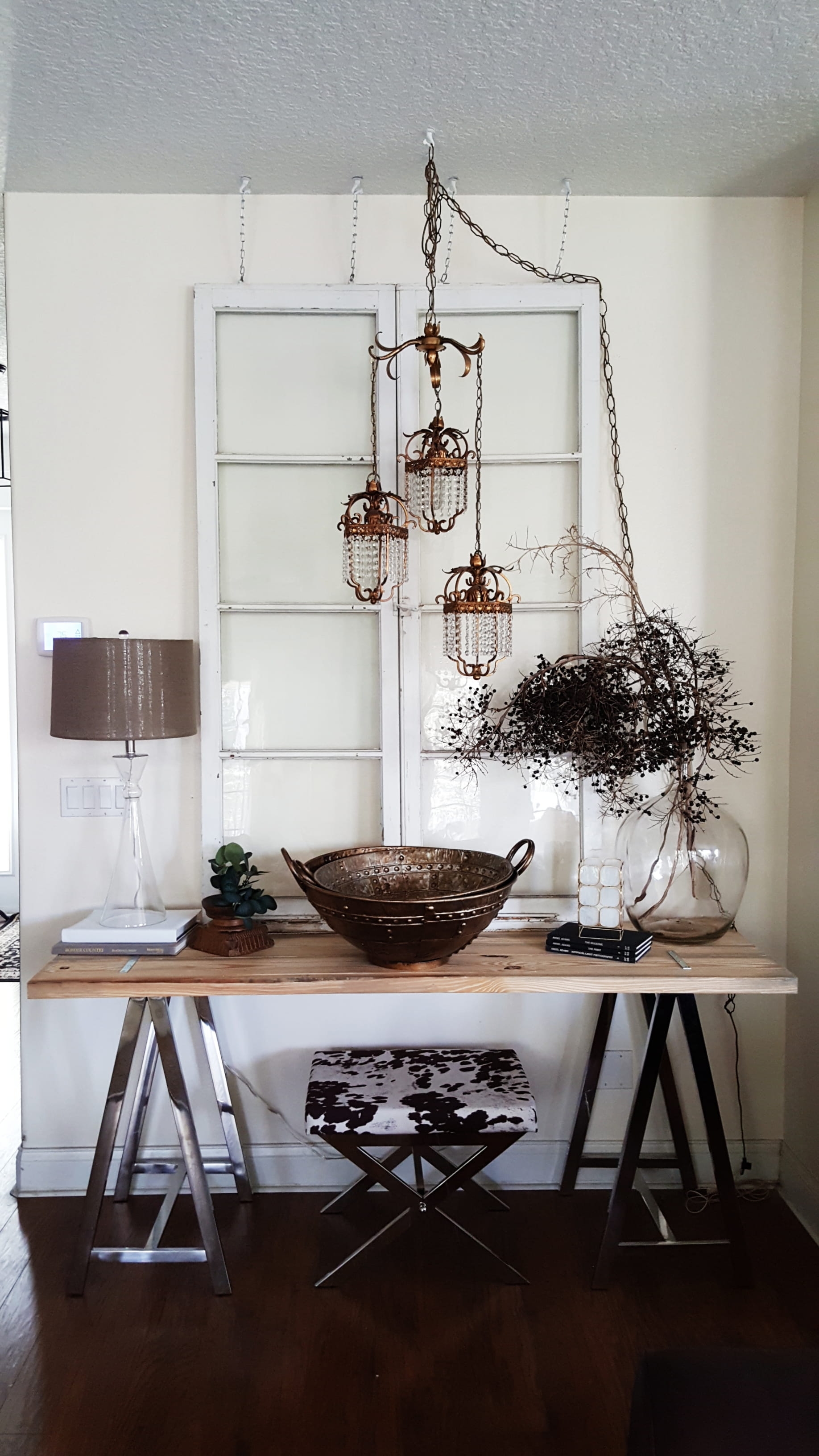 Mid Century Modern Eclectic Vintage Industrial decor design inspiration living room makeover furniture home decorating bed bath & beyond black and white decor minimal design metal vase flowers