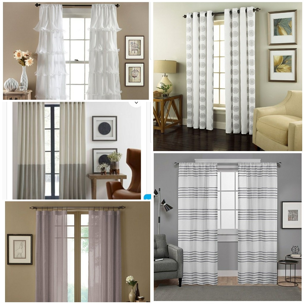 window curtain panels coverings industrial farmhouse modern shabby chic boho white stripes bed bath and beyond one room challenge makeover