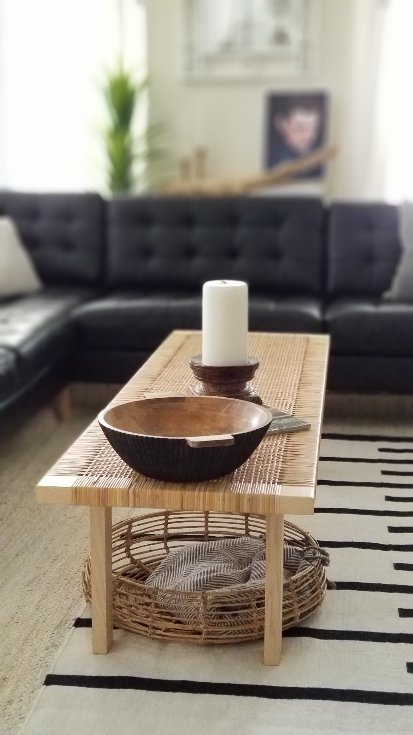 minimal mid century modern vintage industrial farmhouse scandinavian boho eclectic design decor living room makeover white wood black leather urban chic fall decor cozy budget Joss & Main Inspire Q Overstock Ikea Furniture