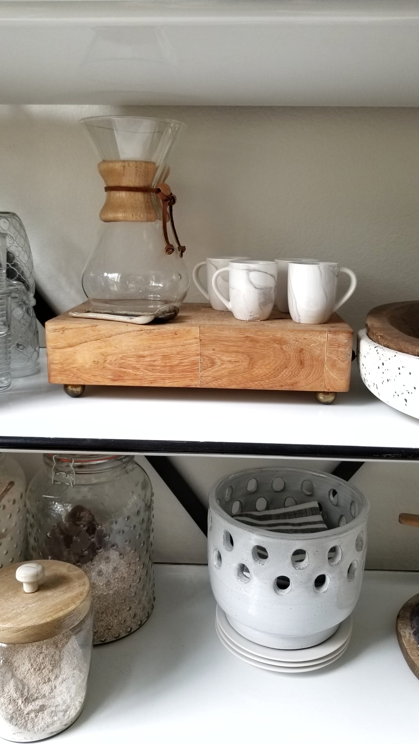 white kitchen organization storage tips and tricks makeover accessories cabinets fixerupper modern farmhouse industrial chic extra space storage diy open shelving kitchen island shelves coffee station 