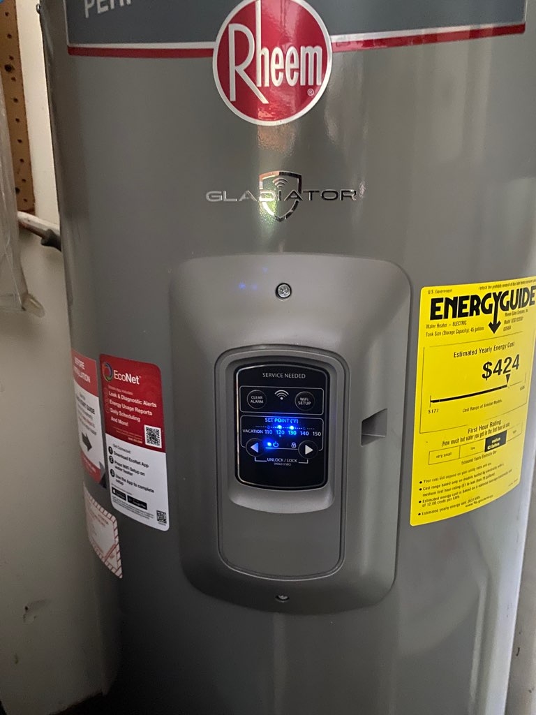 Rheem Gladiator Water Heater Home Renovation Fixer Upper DIY Appliances Home Repair Home Depot Building New Construction Farmhouse Country Living Parents Gifts Drinking Cooking Lifestyle Wireless Energy Effiecient